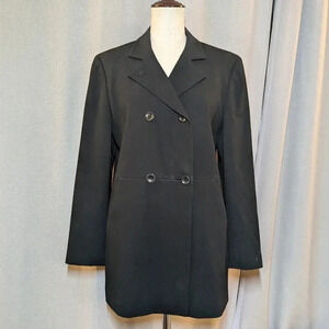 MaxMara Black Blazer Double Breasted Buttons Size 8